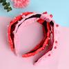 Rosa Perlenstoff-Haarband Valentinstagsparty-Geschenk Herz-Haarband Damen-Haarschmuck Geeignet für Feiertagspartys, Valentinstag O