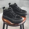 Suede Ankle Boots for Men High Top Casual Sneakers Leather Fashion Outdoor Sports Walking  Slip-on Shoes Brand Luxury Men Boots