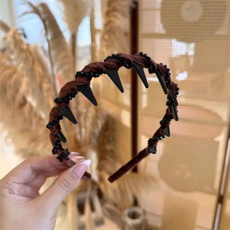 Elegant Temperament Rhinestone Mesh Headband for Woman Toothed Non-slip Hair Band Fashion Girl Face Washing Headband