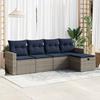 VidaXL Garden Furniture Set 5 Pcs with Grey Cushions Braided Resin 3325367