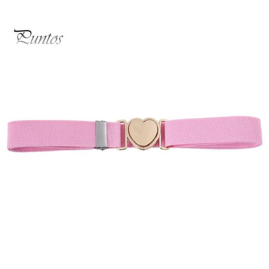 

Ремінь унісекс, металева пряжка в формі серця, металева смуга контрастного кольору, легкий пояс, регульована еластична стрічка, ремінець на талії для вечірок, щоденний одяг рожевий