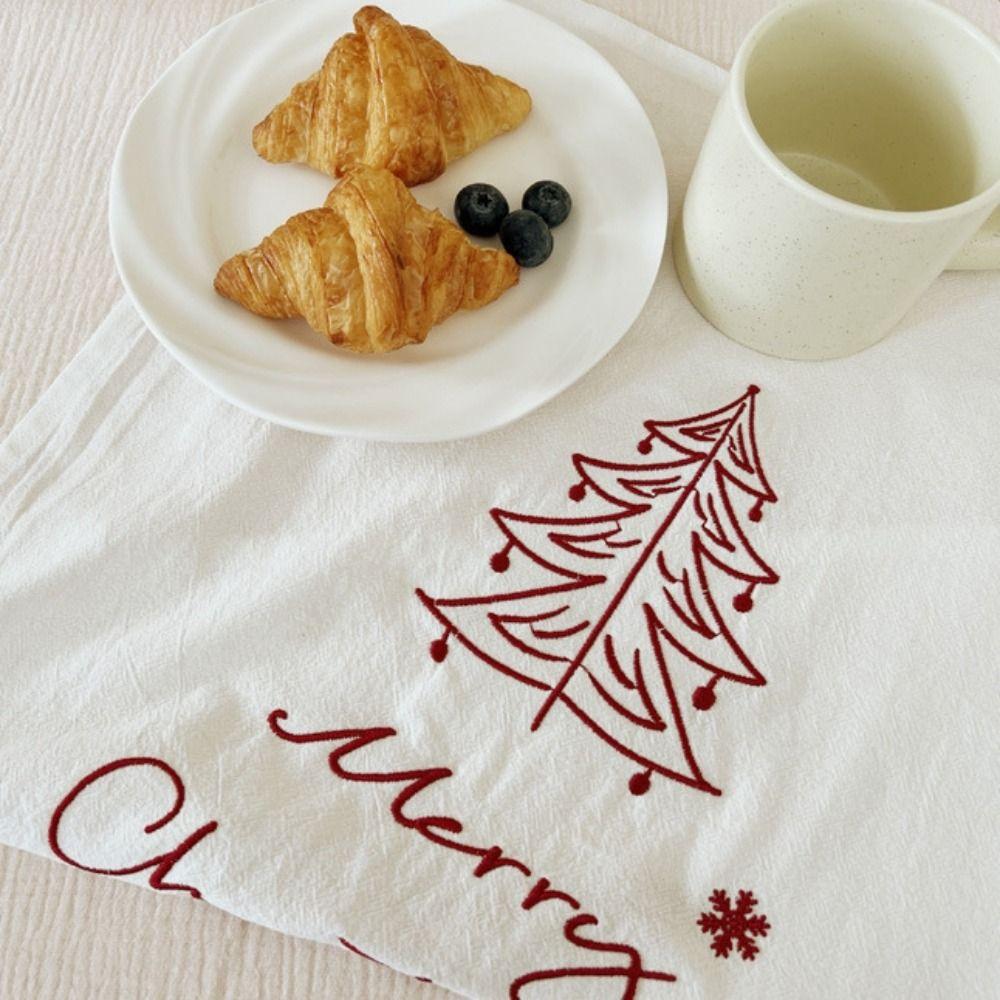 

Square Christmas Hanging Cloth 40*48cm Embroidered Napkins Photo Props