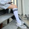 Sturdy long socks with striped design for female students