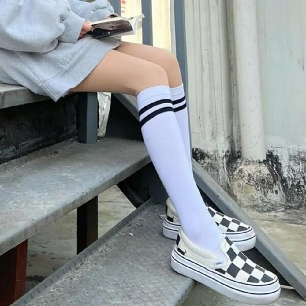 Women s Student Striped Firm Half-Stocking Long Socks FREE