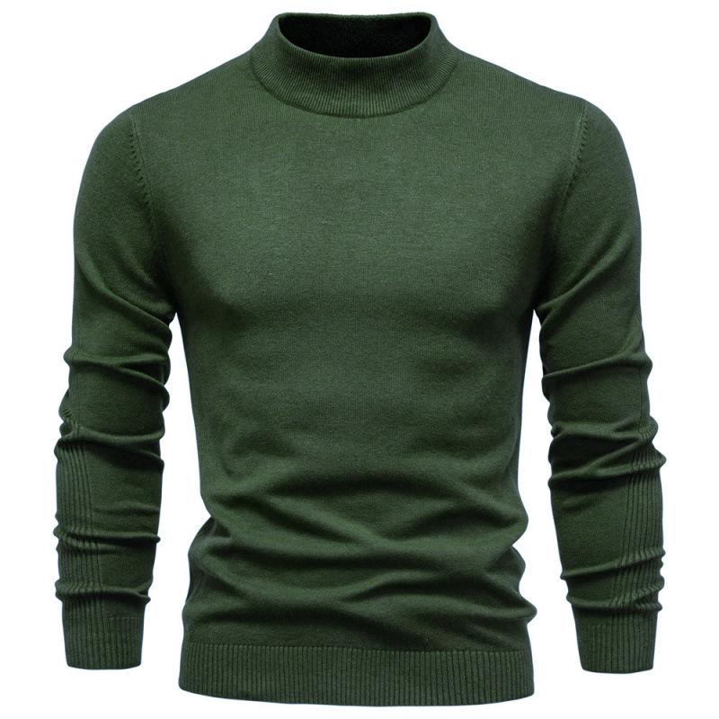 European Chic Men's High-Neck Sweater: Autumn/Winter 2025 Light Luxury Knitwear, High-End Base Layer