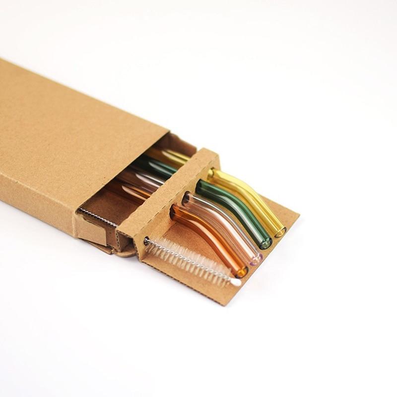 Glass Straw Set Round Smooth High Borosilicate Reusable Drinkware