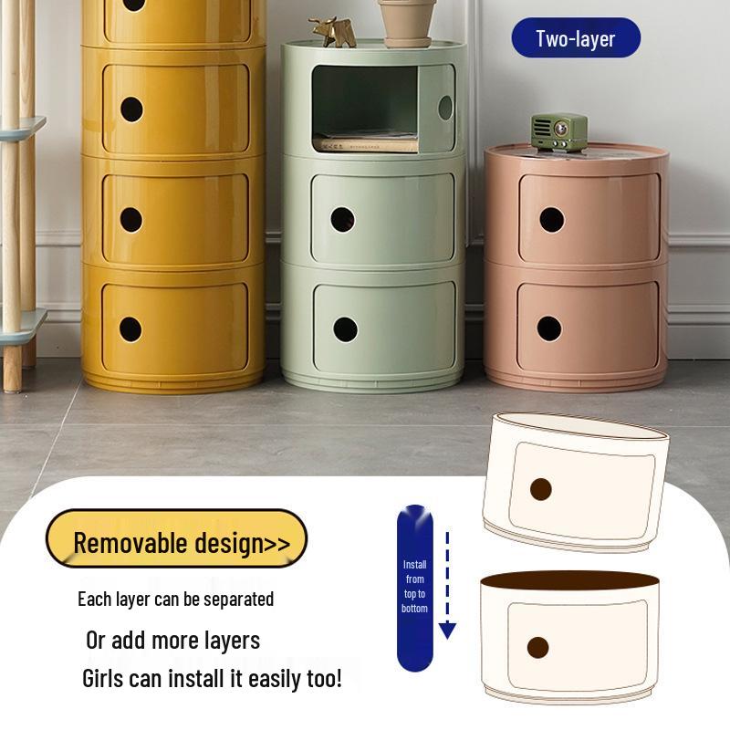 Table de Chevet Ronde Blanche Minimaliste Nordique - Moderne, Meuble Petit et Créatif au Design Simple