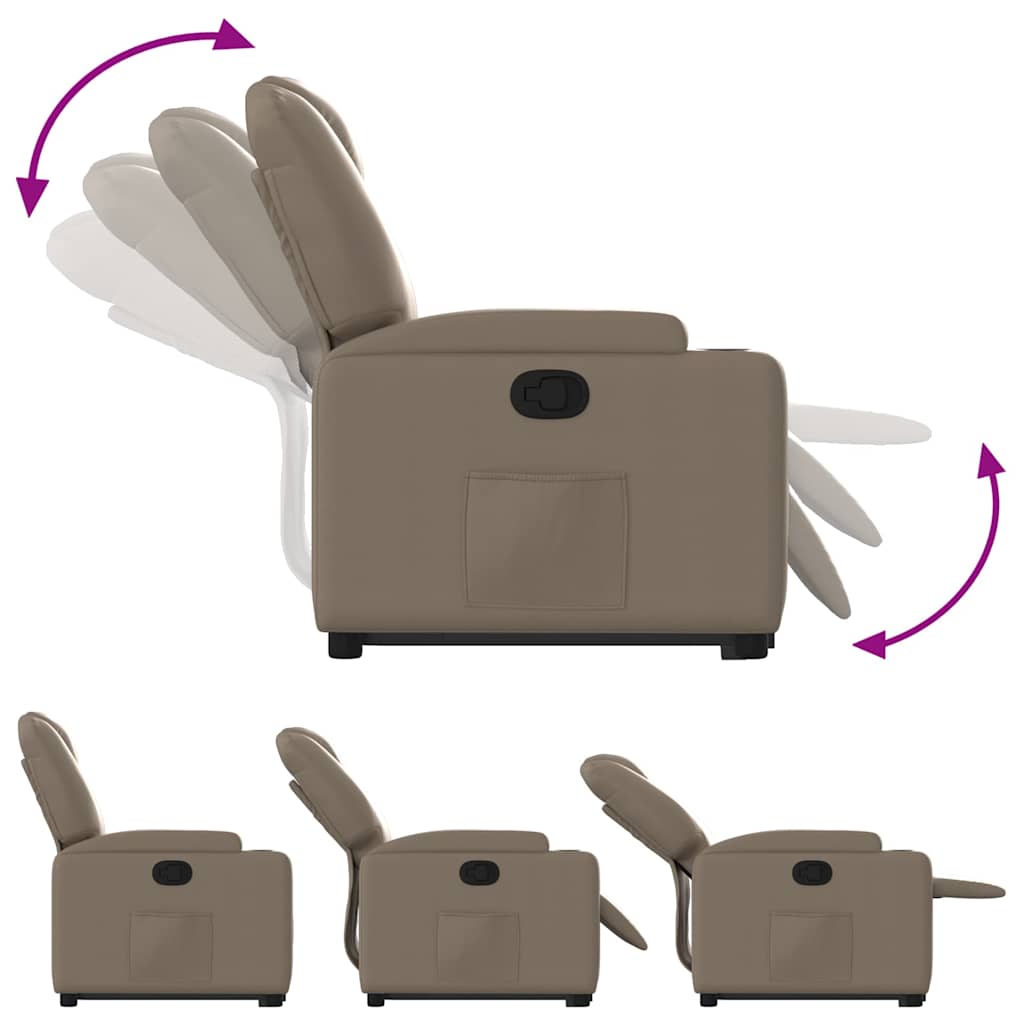 Recliner Chair with Rising Function Cappuccino Brown Faux Leather