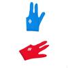 Spandex Left Hand Snooker Billiards 3 Finger for Pool Cue Sticks - Blue and Red