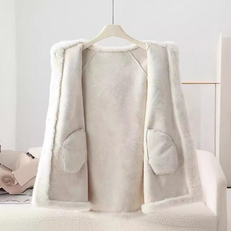 Autumn and Winter Women's Fur One-piece Faux Fur Hooded Mid-length Coat