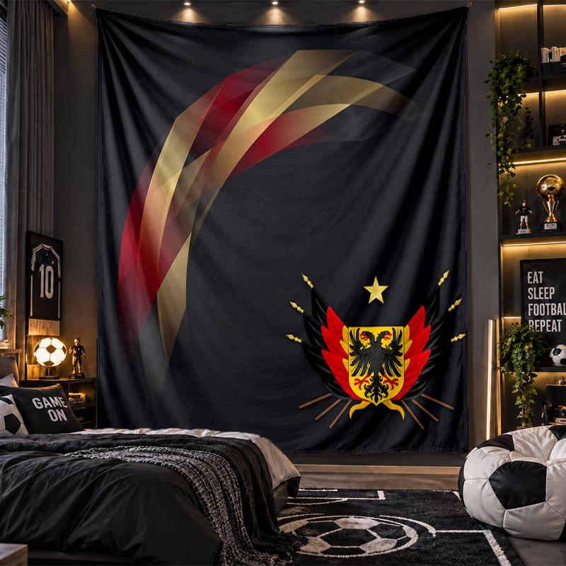 Wall Hanging Tapestry Belgium Football Print Cloth for Living Room Bedroom Home Decor
