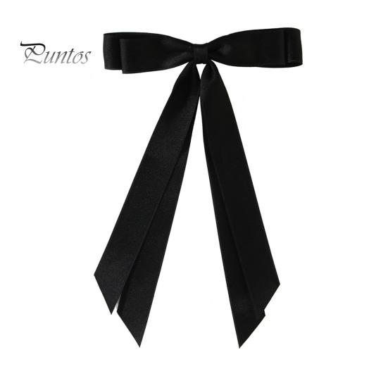 

Заколка для волос с бантом, двухслойный дизайн, гладкий атласный бант, декор, однотонная шпилька, аксессуар для волос чёрный