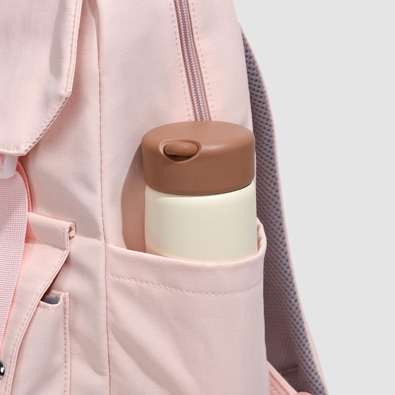 Preppy Einfarbiger Schulranzen Damen Rucksack mit großem Fassungsvermögen