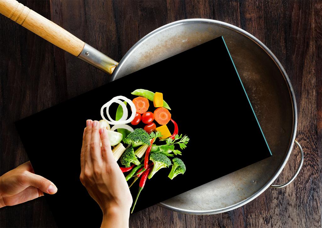 Glass Cutting Board Plate 52X30 Black