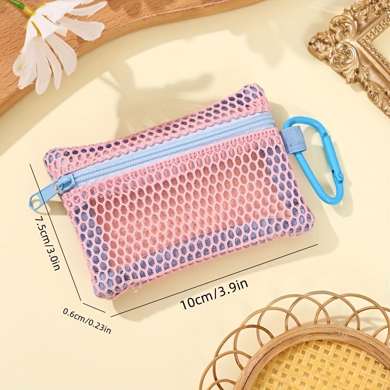 1pc Mini Mesh Zipper Bag Makeup Pouch Available In Multiple Colors, Coin Purse, Small Bag for And Keys, Card Holder, Portable Coin Pouch