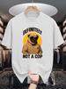 Sunglasses Pug Dog Graphic Unisexs Crew Neck T Shirt Definitely Not A Cop Funny Slogan Print Short Sleeve Casual Cotton Daily Tops