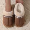 Crestar Fur Plush Women Slippers Indoor Warm Thick Soles Fluffy Female House Slippers Winter Fashion Non-slip Fuzzy Cotton Shoes