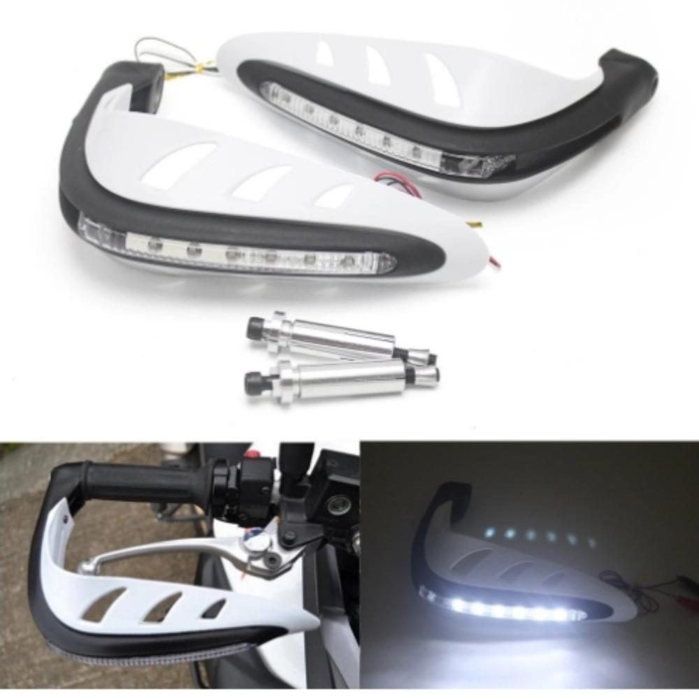 2Pcs Universal Motorcycle Handguards Handguards with LED Light Motorcycle Handguard Handlebar Protector