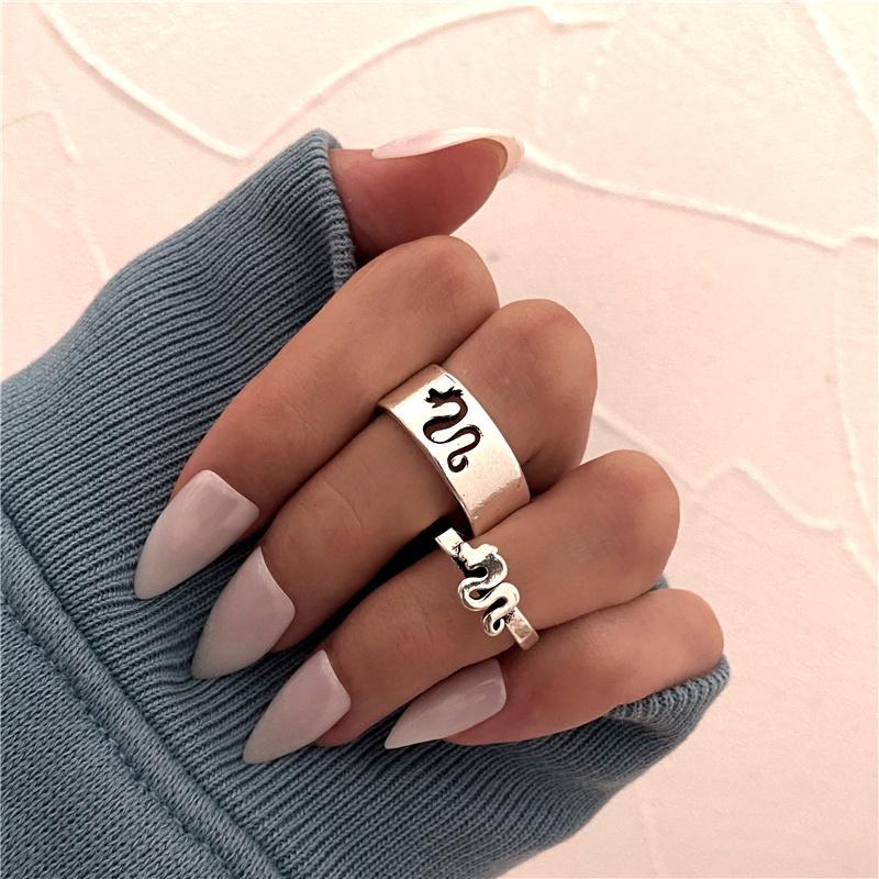 iF ME Korejská móda Zlatý stříbrný prstenový set Ve tvaru srdce Motýl Ultrajemné prsteny Dámské doplňky