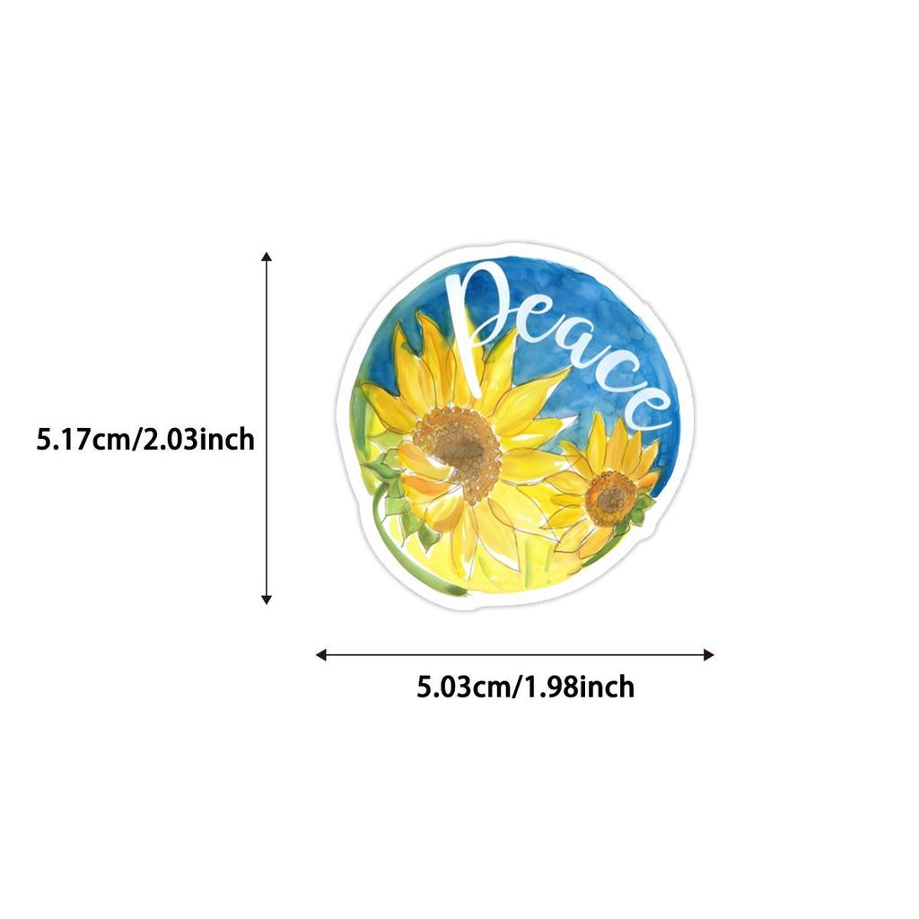 50PCS Sunflower Graffiti Stickers for DIY Decor: Cute Plant-Themed Stationery & Suitcase Decals