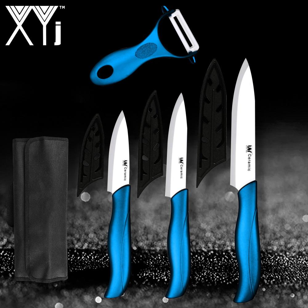 

5шт Ножи Набор керамический инструмент с рулоном сумки холст 3 4 5 Paring Утилита Нарезка Нож Крышка Оболочка