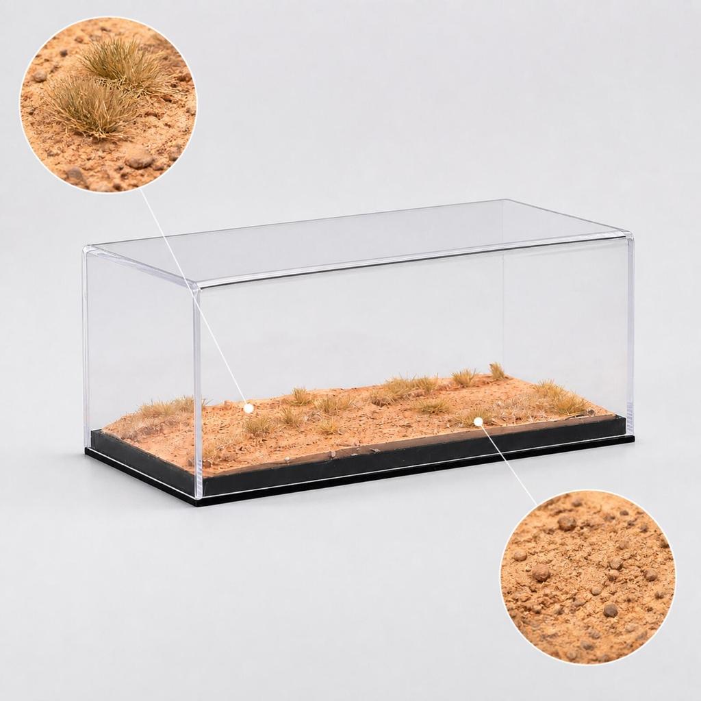 Model Car Display Case with Black Base Enclosed for Desk, Collectors