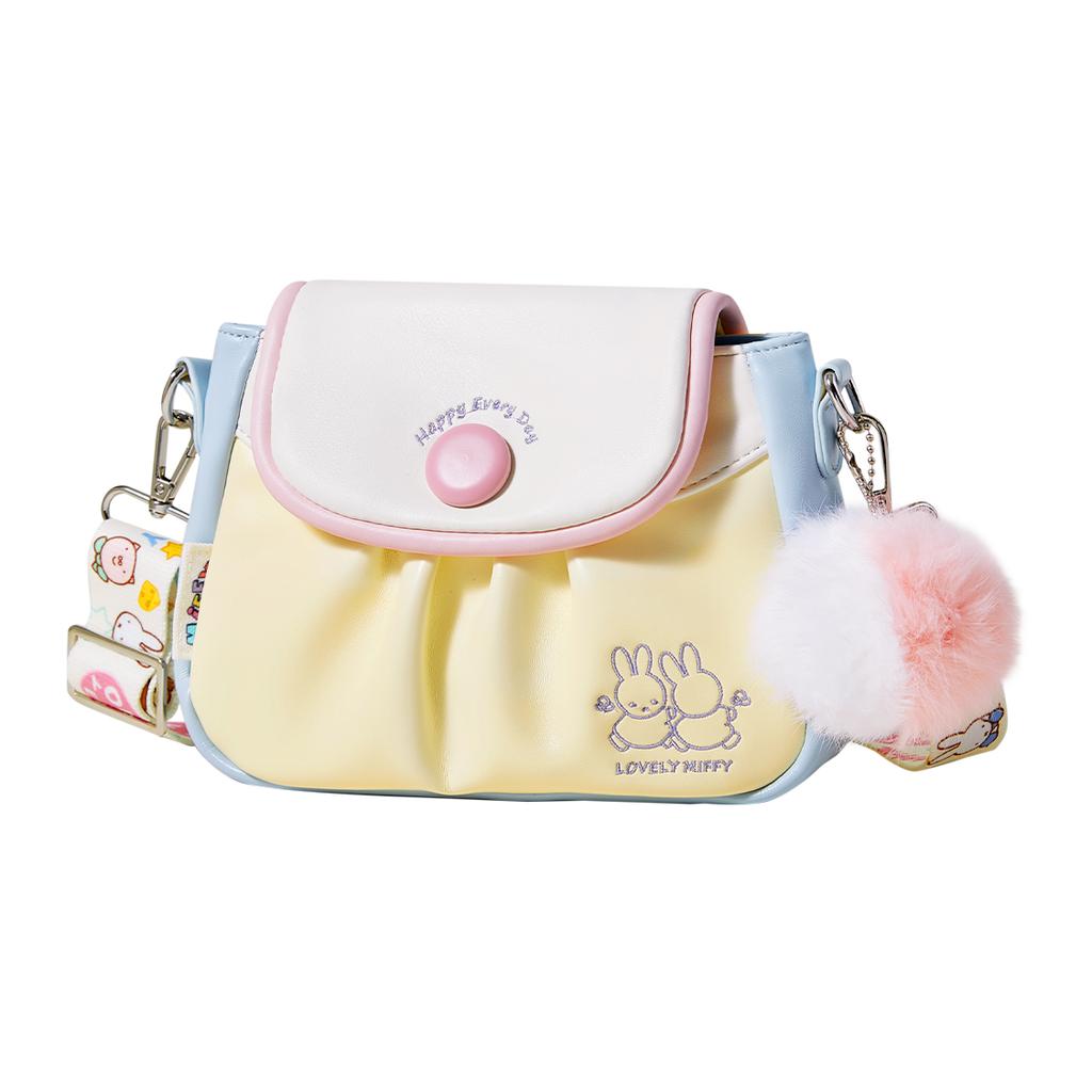New Miffy PU Shoulder Bag, Crossbody Bag Women's White/Yellow MF2336-01