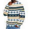 Men's Neck Knit Sweater with Christmas Print for Winter Holiday