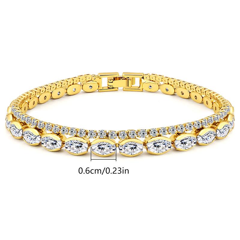Double-layer multi-layer zircon tennis bracelet for men's and women's fashion hits, high quality