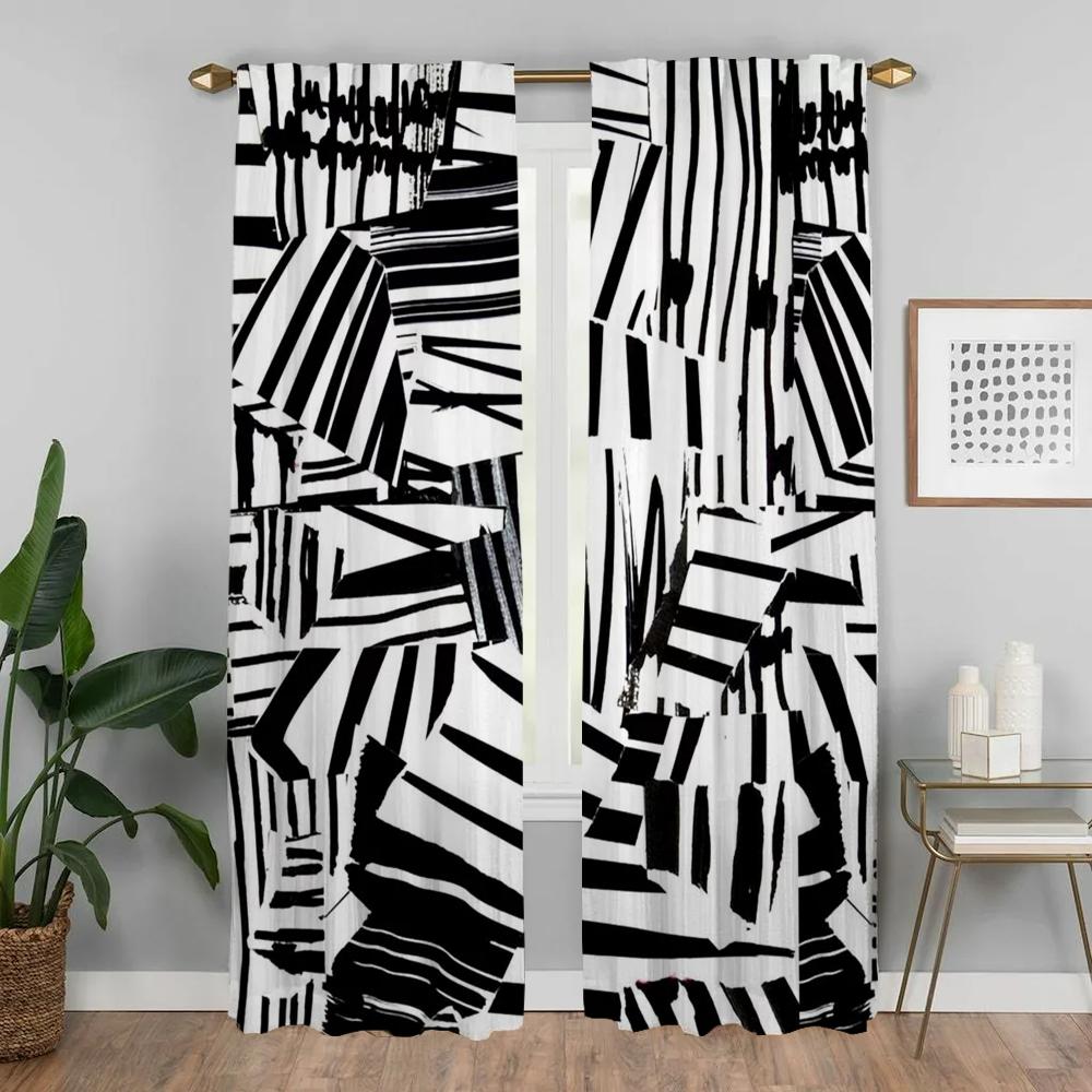 Tulle a Strisce Zebra per Partizione Camera da Letto Tenda Oscurante per Stanza 2 Pannelli Eleganti Tende per Camera da Letto Tende per Interni Casa Tende