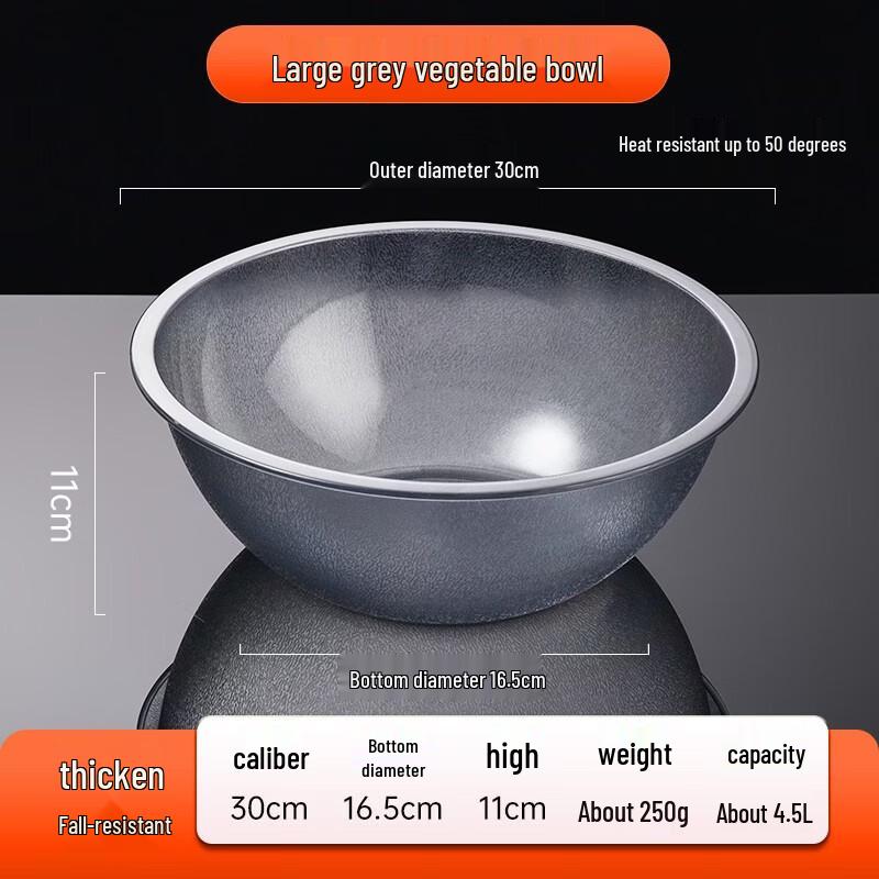 Qianxing 30cm Grey Plastic Self-Service Food Tray
