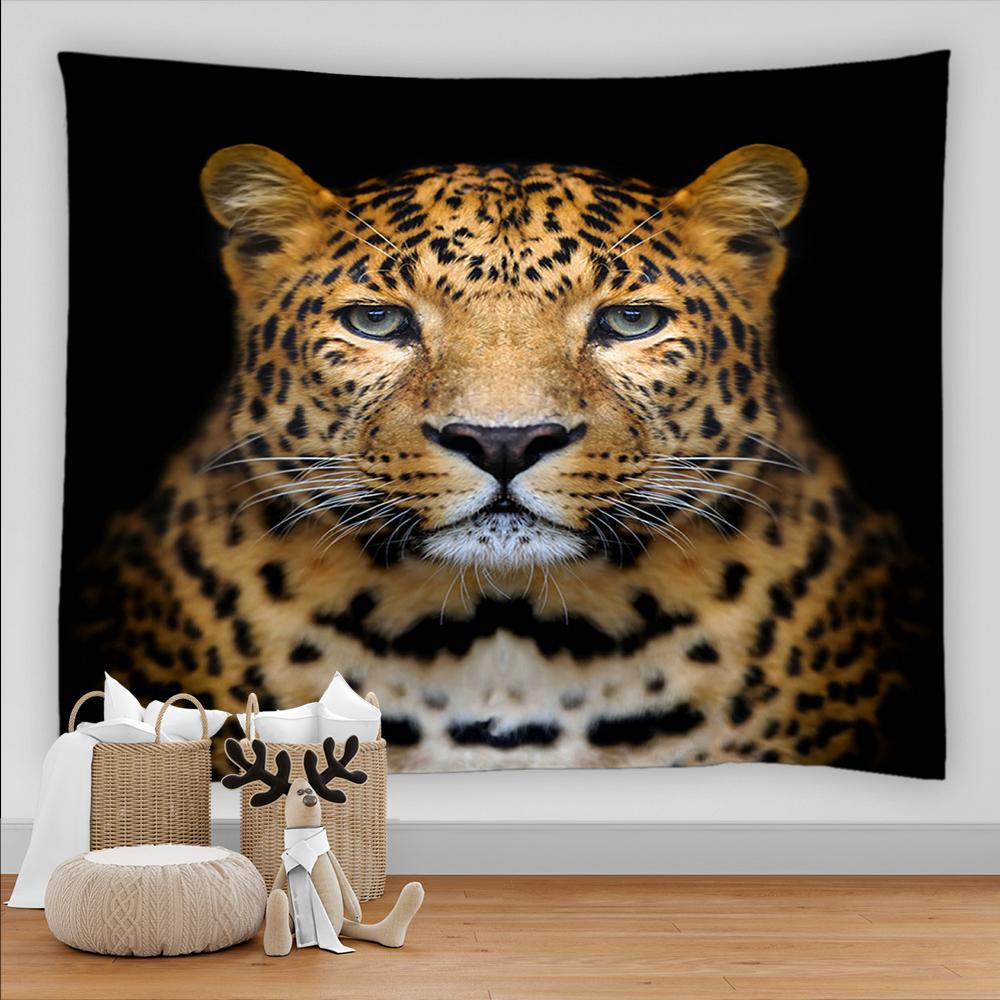 Гобелен с милым животным и леопардовым принтом — фото 4