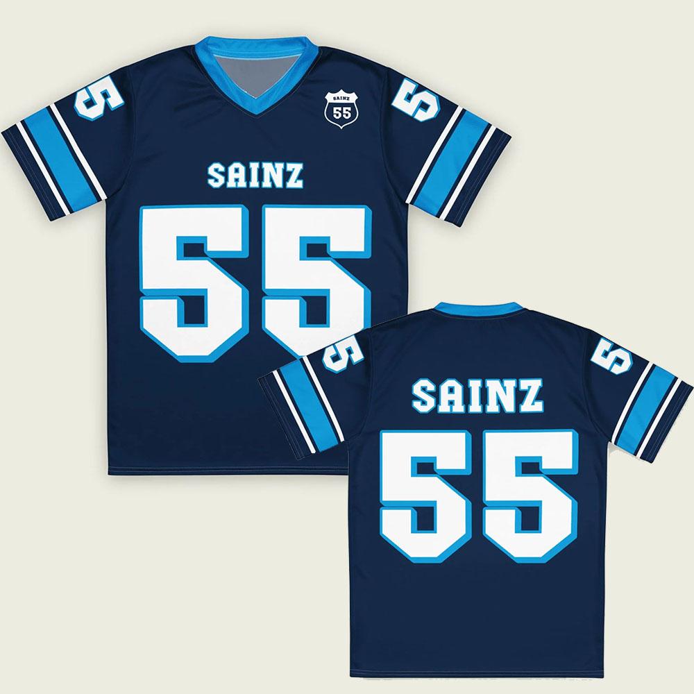 Racer Carlos Number 55Sainz Jr Jersey Unisex Loose V-neck T-shirt Casual Design 3D Printing Men/Women T Shirt Short Sleeve Tees graphic t shirts