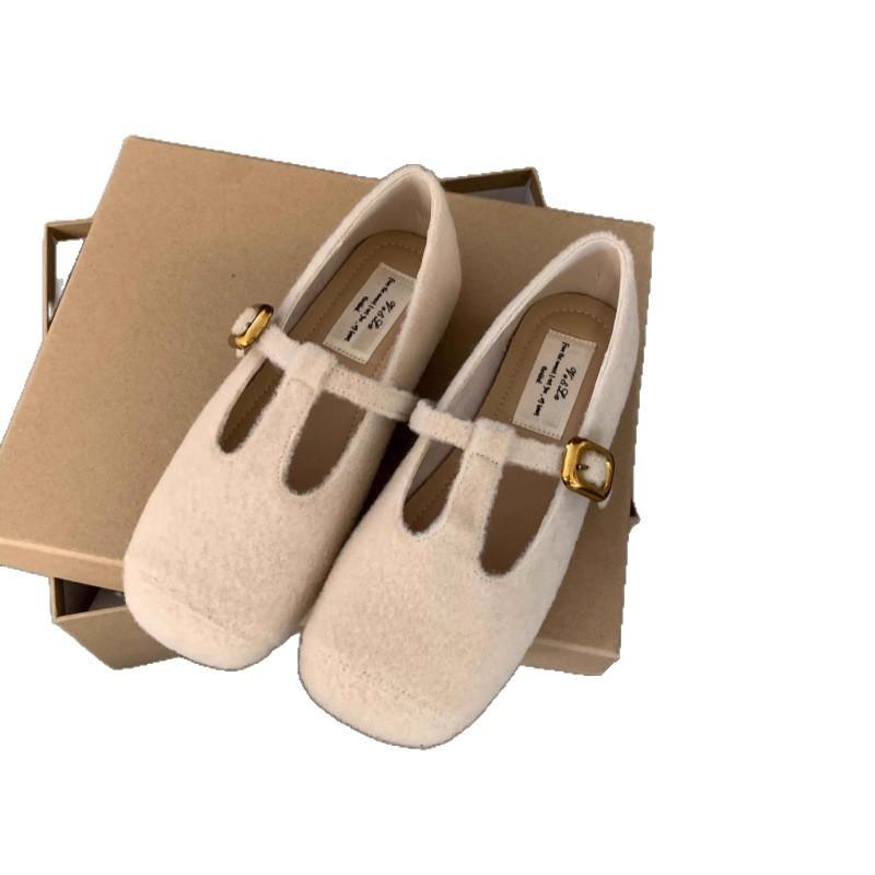 Suding French Single Shoes Women's Gentle Evening Breeze with Skirt 2025 Doudou Shoes Grandma Retro Temperament Mary Jane Shoes Tide