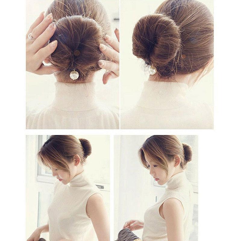 Magic Sponge Clip Foam Donut Hair Styling Bun Maker Curler Tool Ring Twist Black