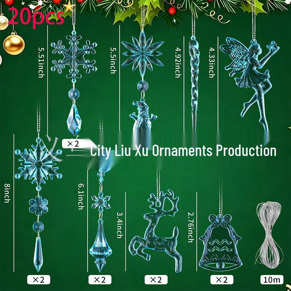 20-piece Fairy Snowflake & Reindeer Bell Set for Christmas Tree and New Year Decor