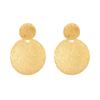 Hammered Double Disc Drop Earrings for Women Textured Round Statement Earrings