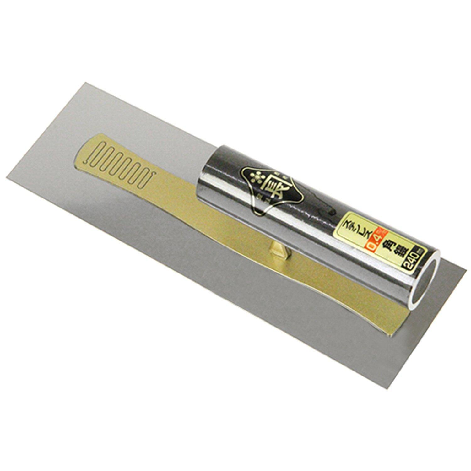 SK11 Kincho Stainless Steel Square Silver (SK11) Trowel, 0.4mm Thickness, 240mm,