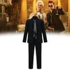 Completo Cosplay Crowley di Good Omens in Tessuto Poliestere per Eventi di Costume di Halloween