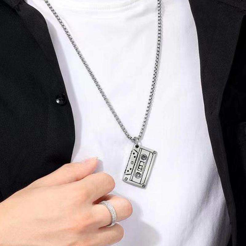 Band Titan Stahl Halskette Hip-Hop Pullover Kette Lange Anhänger Schmuck Herren Halskette Damen Halskette