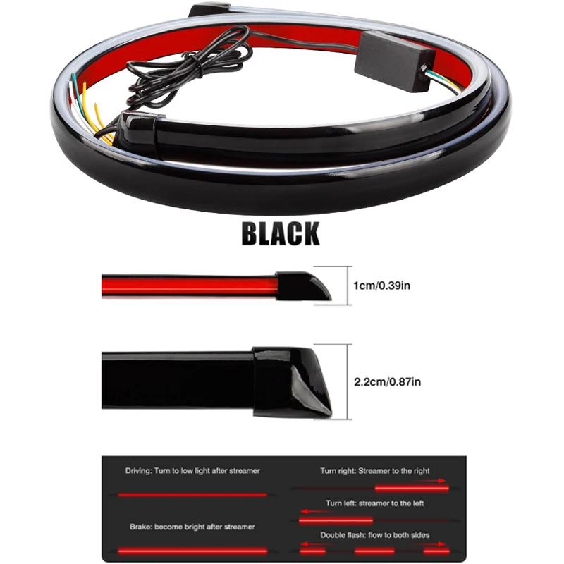 

120 cm Led Spoiler Car Light For Universal Rear Wing Black Carbon Fiber The 3rd Rear Taillights Led Stop Signal Lights 12V 120cm