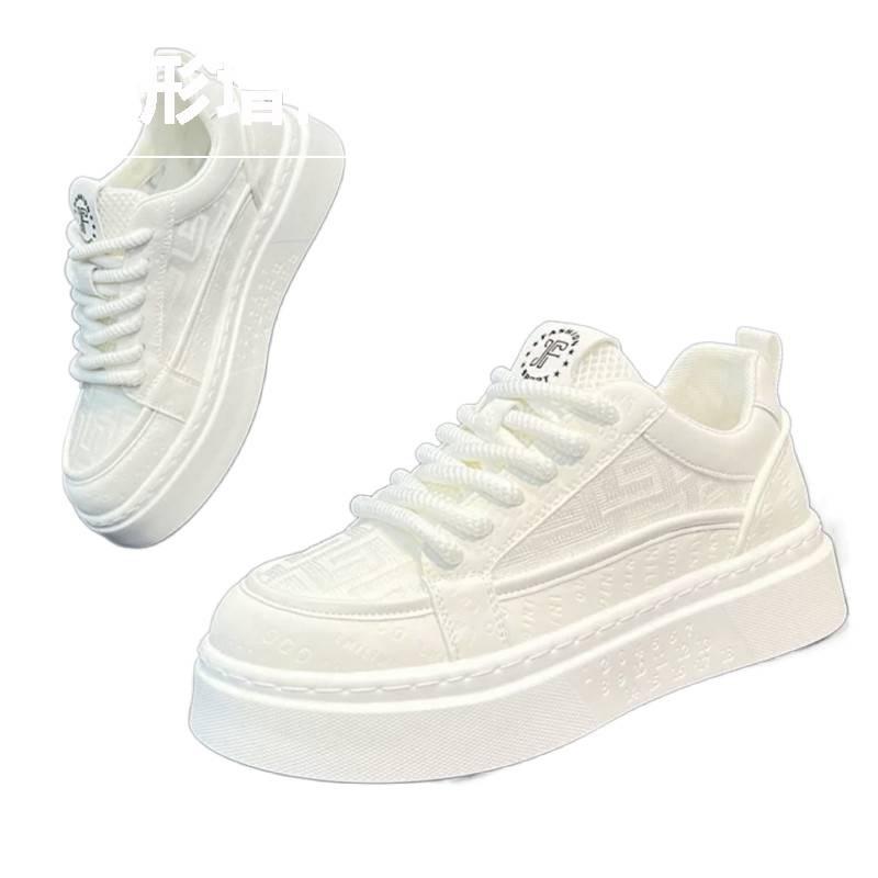 Summer breathable thin mesh casual soft baseplate shoes sports thick sole invisible inner height increase