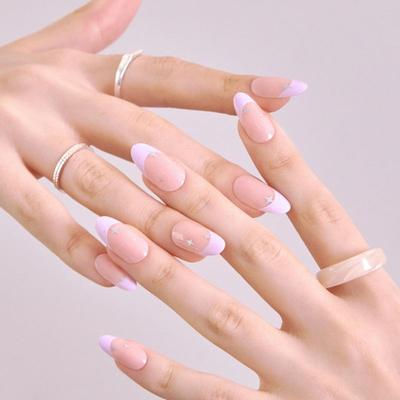 Reusable Nail Tips Pansy (Almond)