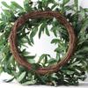 Artificial Wreath Olive Branch Leaf Holiday Garland for Door Wall Tree Decoration 55CM Outer Diameter