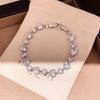 Heart Flower Diamond 18k Gold-Plated Zircon Bracelet: Elegant, Versatile Hand Jewelry for Women