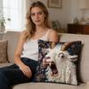Schreiendes Ziegen Kissenbezug 45x45 cm Lustige Tier Plüsch Überwurf Kissenbezug für Couch Sofa Schlafzimmer Deko
