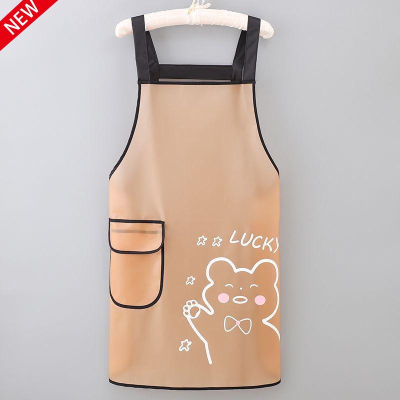 Wash-free Waterproof Printed Seafood Apron - Sleeveless, Oil-proof, Semi-transparent Waist Apron for Work.