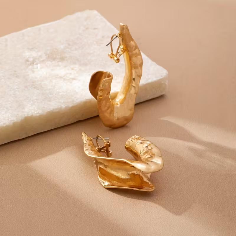 Exaggerated Creative Irregular Geometric Teardrop Shaped Earrings for Women Vintage Earring Party Jewelry Gifts