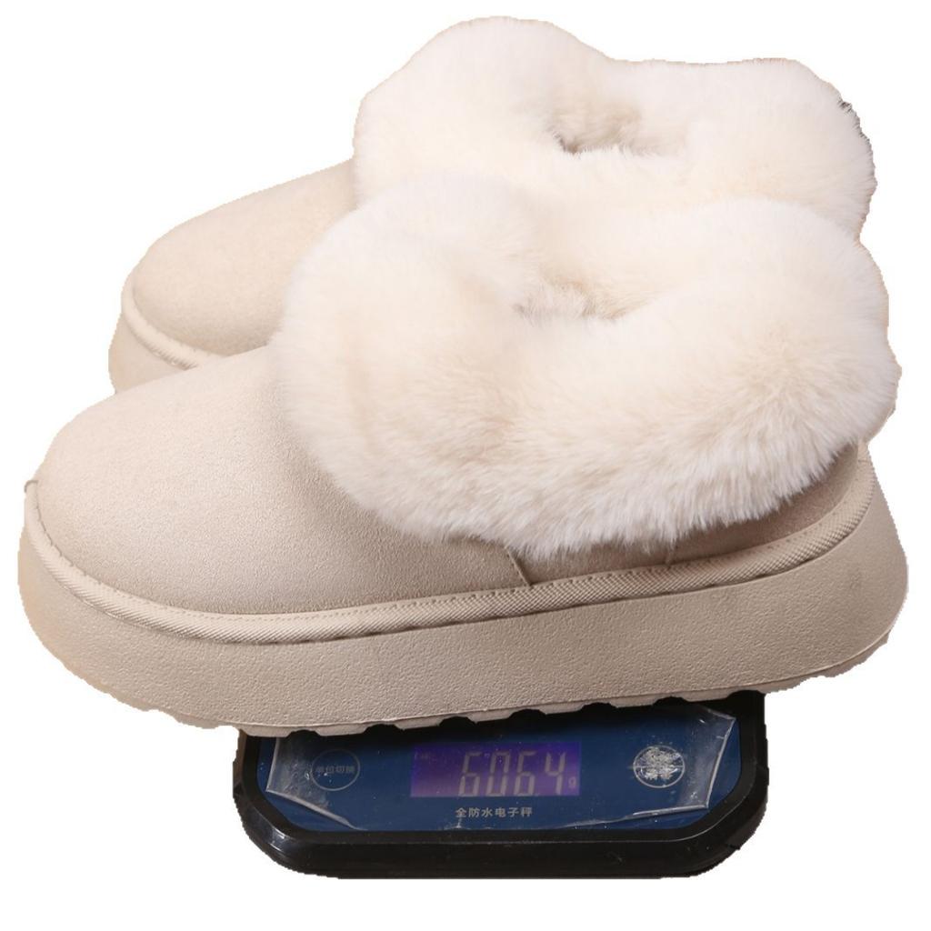 Sleeve Rubber Boots Suede Flat Heel Round Head Middle Heel ()