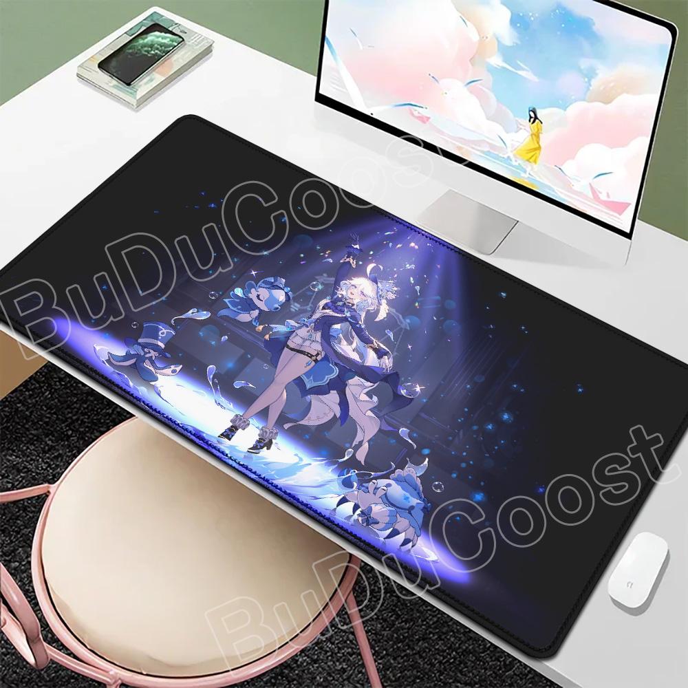 New Wallpaper Gamer Genshin Furina Mouse Pad Anime Gaming Mouse Pad HD Printing Table Pads Rubber Desktop XXL Mousepad Desk Mats